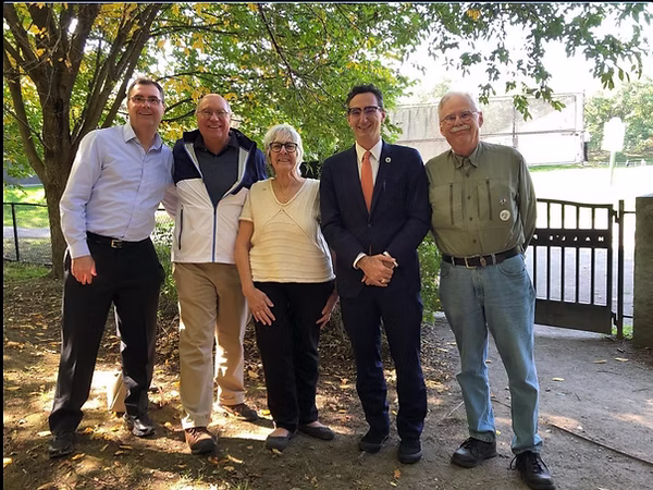 Brookline GreenSpace Alliance grant award ceremony at Hall's Pond